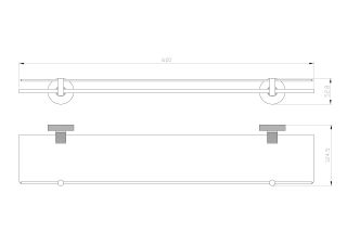 Стеклянная полка для ванной Wonzon & Woghand Majestic WW-9227 чёрный/золото